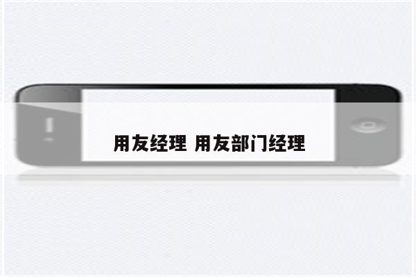 用友经理 用友部门经理