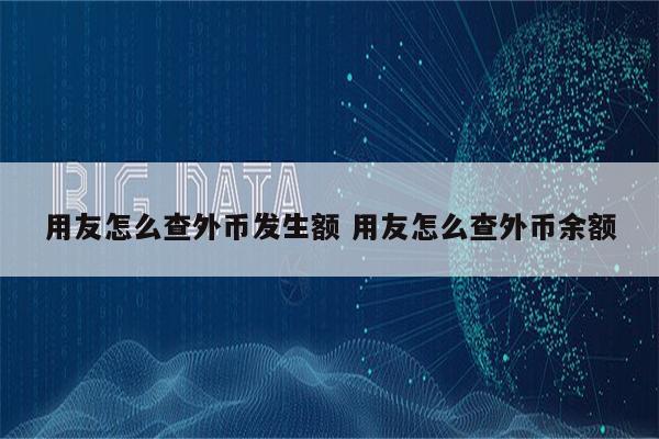 用友怎么查外币发生额 用友怎么查外币余额