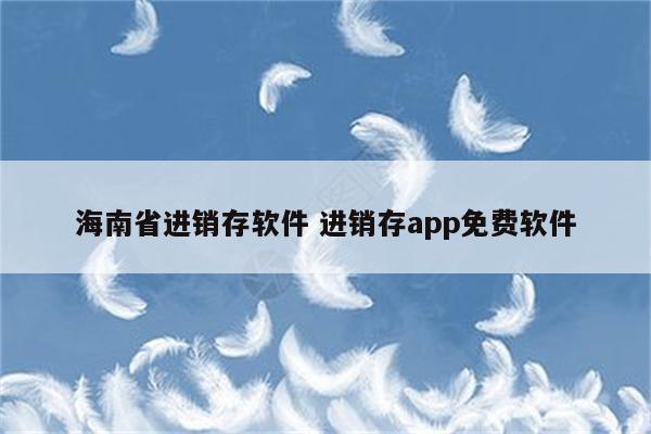 海南省进销存软件 进销存app免费软件