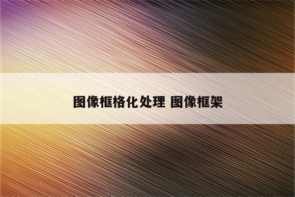 图像框格化处理 图像框架