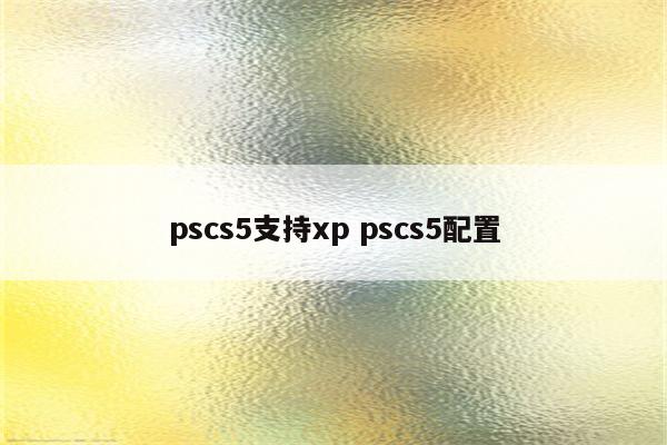 pscs5支持xp pscs5配置