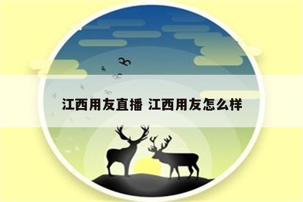 江西用友直播 江西用友怎么样