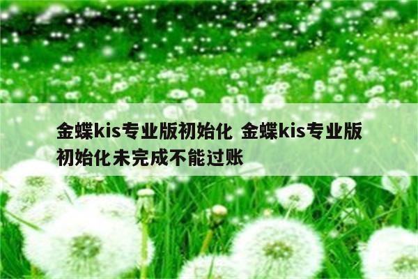 金蝶kis专业版初始化 金蝶kis专业版初始化未完成不能过账