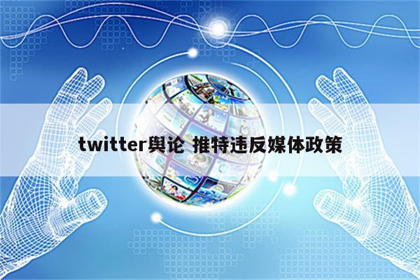 twitter舆论 推特违反媒体政策