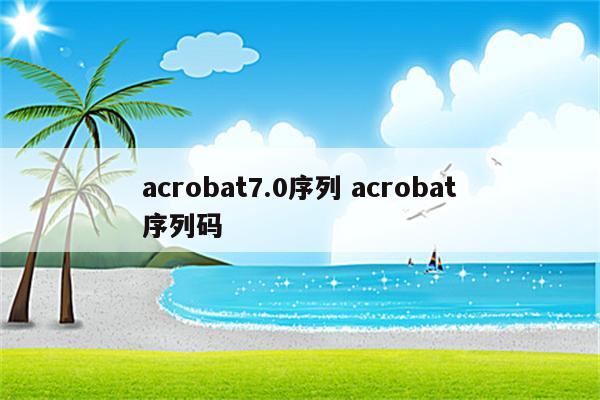 acrobat7.0序列 acrobat序列码