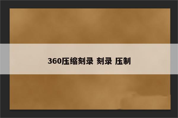 360压缩刻录 刻录 压制