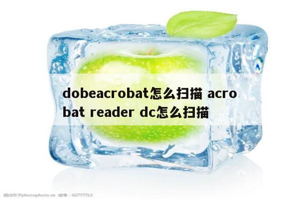 dobeacrobat怎么扫描 acrobat reader dc怎么扫描