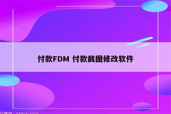 付款FDM 付款截图修改软件