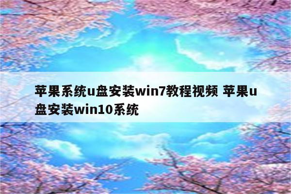 苹果系统u盘安装win7教程视频 苹果u盘安装win10系统