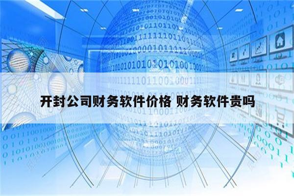 开封公司财务软件价格 财务软件贵吗