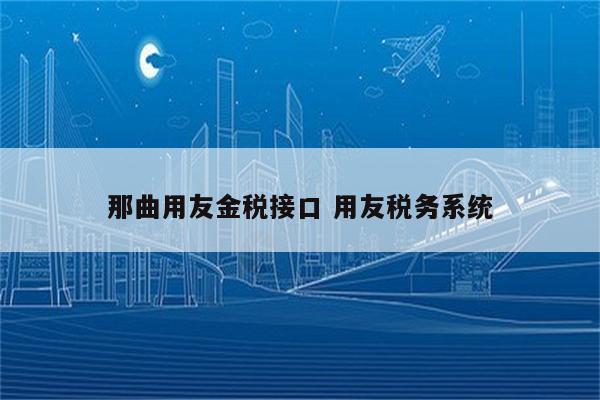 那曲用友金税接口 用友税务系统