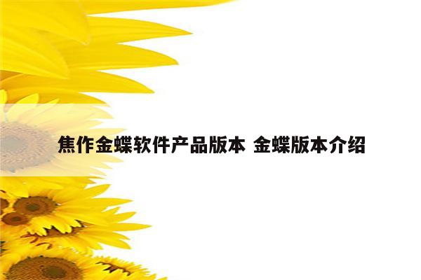 焦作金蝶软件产品版本 金蝶版本介绍