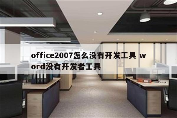 office2007怎么没有开发工具 word没有开发者工具