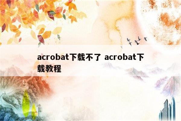 acrobat下载不了 acrobat下载教程