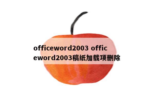 officeword2003 officeword2003稿纸加载项删除