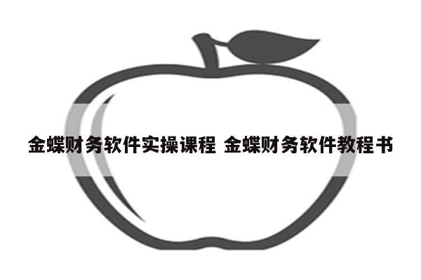 金蝶财务软件实操课程 金蝶财务软件教程书
