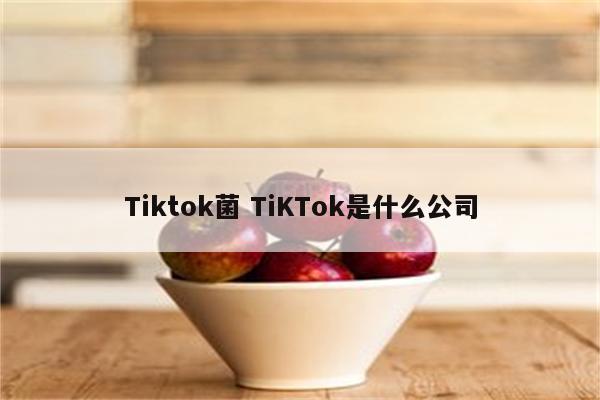 Tiktok菌 TiKTok是什么公司