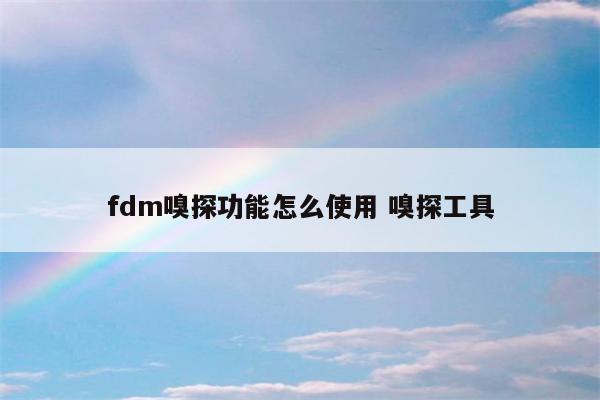 fdm嗅探功能怎么使用 嗅探工具
