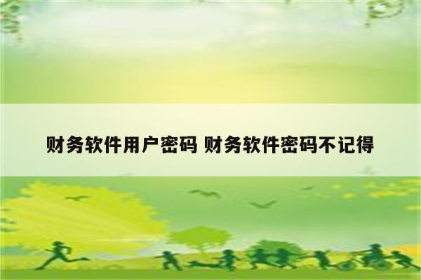财务软件用户密码 财务软件密码不记得