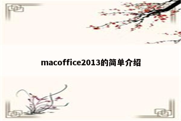 macoffice2013的简单介绍