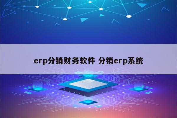 erp分销财务软件 分销erp系统