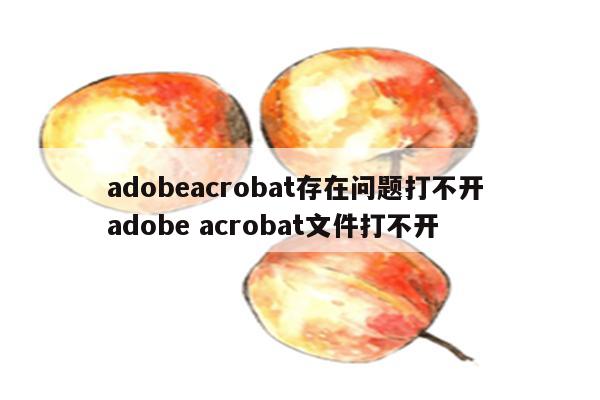 adobeacrobat存在问题打不开 adobe acrobat文件打不开