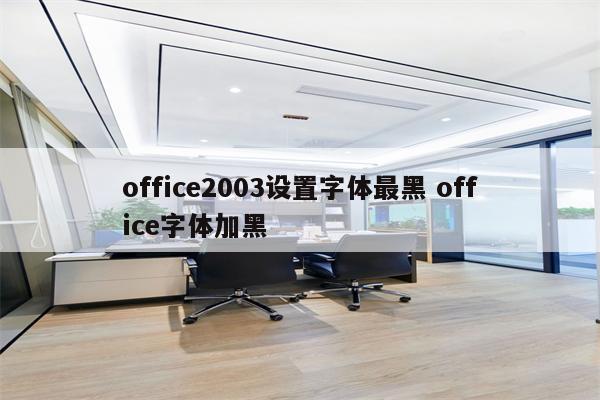 office2003设置字体最黑 office字体加黑