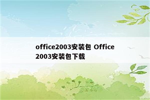 office2003安装包 Office2003安装包下载