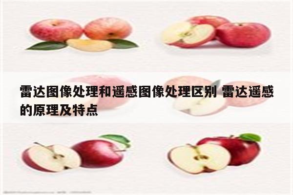 雷达图像处理和遥感图像处理区别 雷达遥感的原理及特点