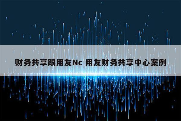 财务共享跟用友Nc 用友财务共享中心案例