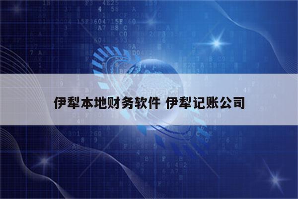 伊犁本地财务软件 伊犁记账公司