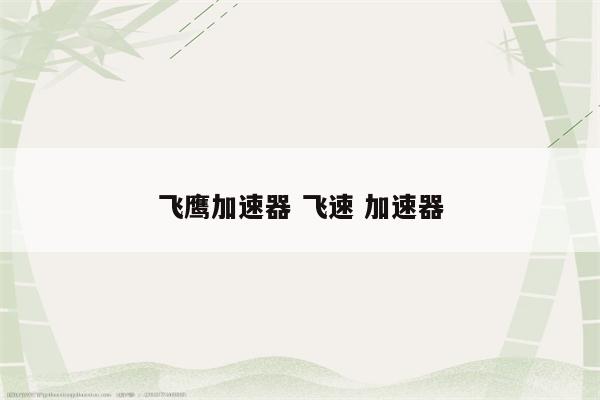 飞鹰加速器 飞速 加速器