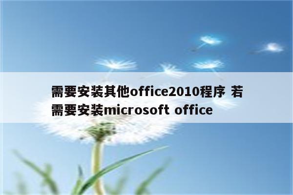需要安装其他office2010程序 若需要安装microsoft office