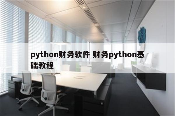 python财务软件 财务python基础教程