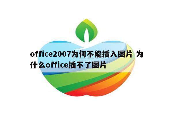 office2007为何不能插入图片 为什么office插不了图片