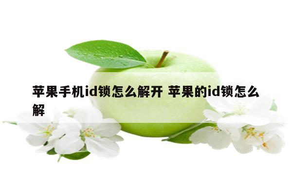 苹果手机id锁怎么解开 苹果的id锁怎么解