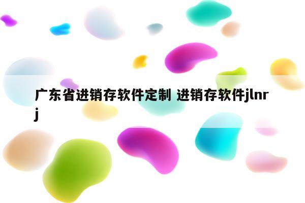广东省进销存软件定制 进销存软件jlnrj