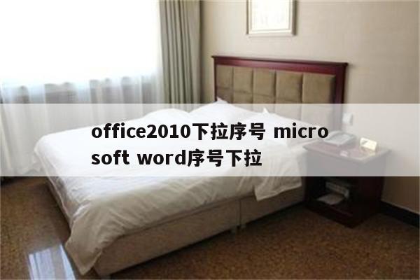 office2010下拉序号 microsoft word序号下拉