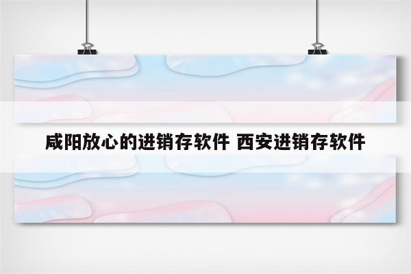 咸阳放心的进销存软件 西安进销存软件