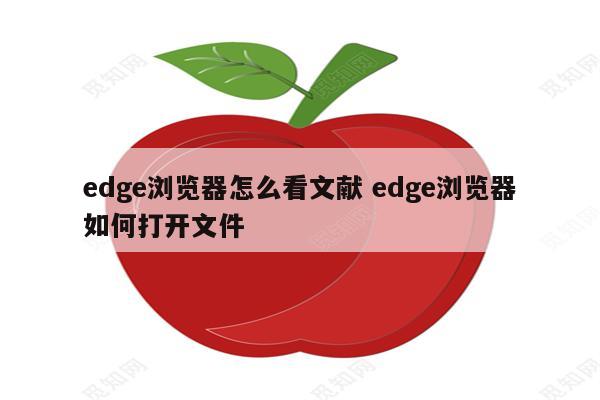 edge浏览器怎么看文献 edge浏览器如何打开文件