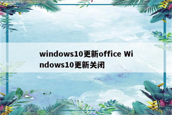 windows10更新office Windows10更新关闭