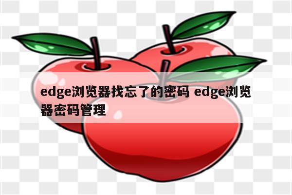 edge浏览器找忘了的密码 edge浏览器密码管理