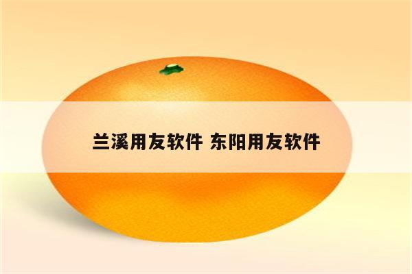 兰溪用友软件 东阳用友软件