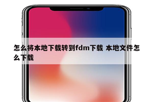 怎么将本地下载转到fdm下载 本地文件怎么下载