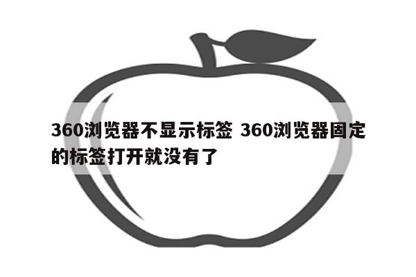 360浏览器不显示标签 360浏览器固定的标签打开就没有了