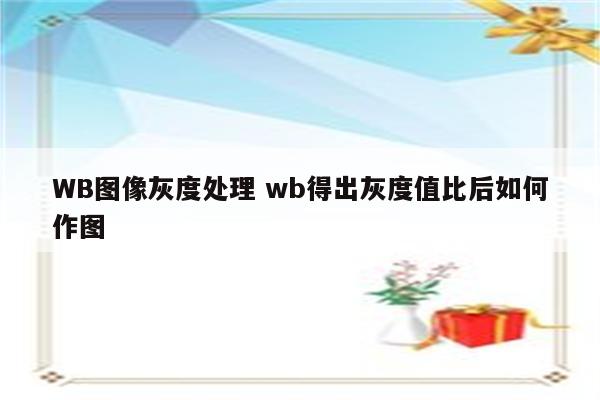 WB图像灰度处理 wb得出灰度值比后如何作图