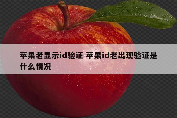 苹果老显示id验证 苹果id老出现验证是什么情况