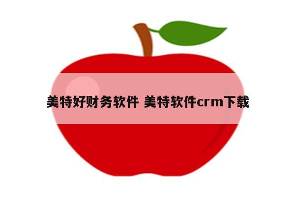 美特好财务软件 美特软件crm下载
