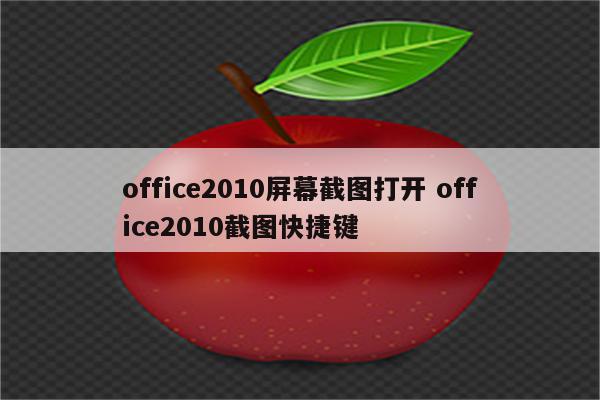 office2010屏幕截图打开 office2010截图快捷键