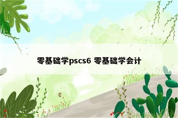零基础学pscs6 零基础学会计